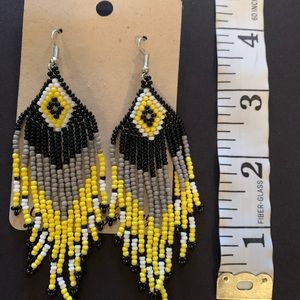 Beaded fringe earrings